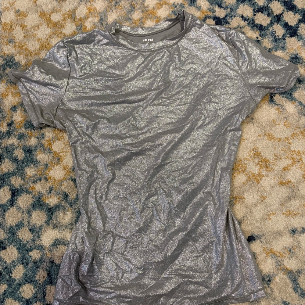 Skims Shiny Silver Top
